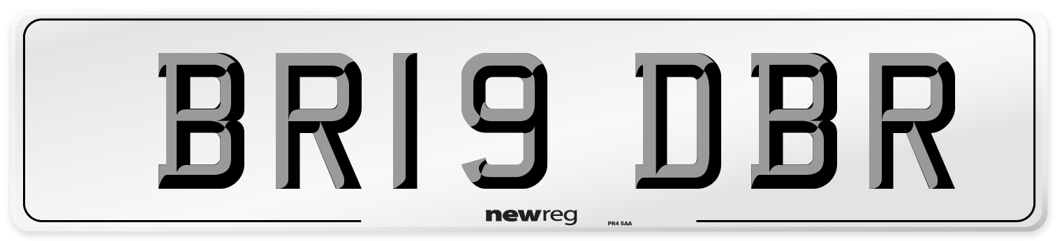 BR19 DBR Number Plate from New Reg